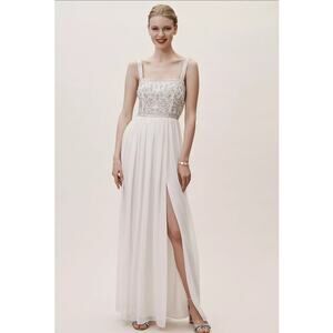 New Anthropologie BHLDN Palermo Dress SEQUINED BEADED Gown $248 SIZE 8 (6)